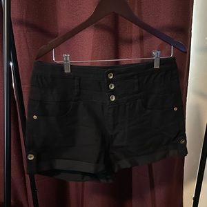 Refuge Black High Waisted Shorts